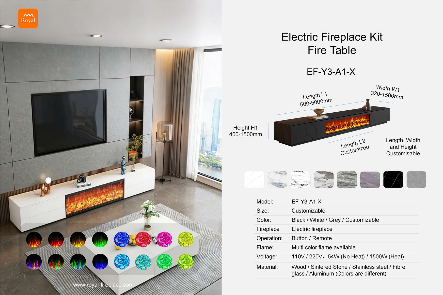Electric fireplace cabinet rectangular shape EF-Y3-A1-1 series 1 Royal product size electric fireplace set fireplace cabinet ef y3 a1 1 x en 1.jpg