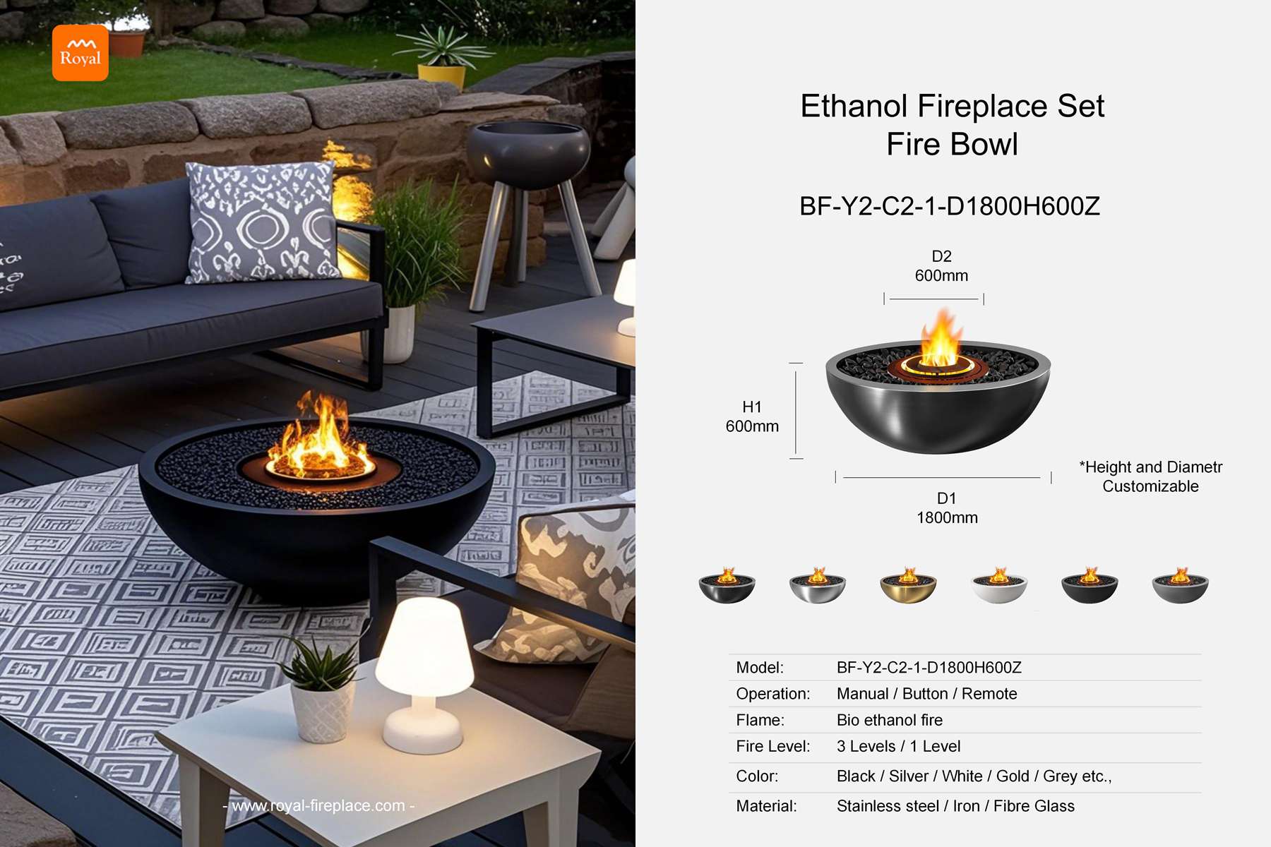 Ethanol fireplace bowl round shape BF-Y2-C2-1 Diameter 1800mm 1 Royal product size ethanol fireplace set fireplace bowl bf y2 c2 1 d1800h600 en 1.jpg