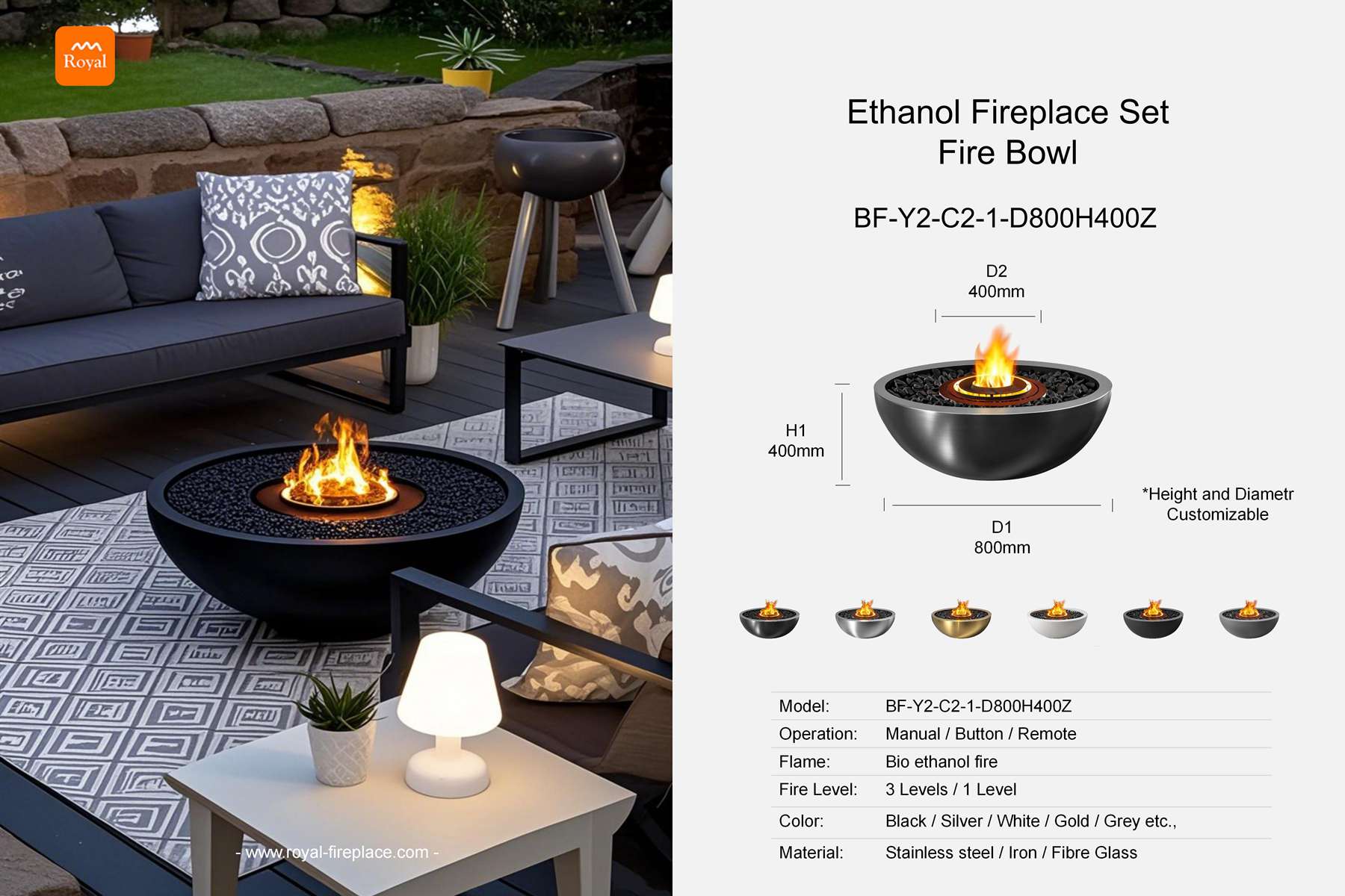 Ethanol fireplace bowl round shape BF-Y2-C2-1 Diameter 800mm 1 Royal product size ethanol fireplace set fireplace bowl bf y2 c2 1 d800h400 en 1.jpg